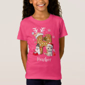 Kerstman Gingerbread Alphabet H Pink Girl T-shirt (Voorkant)