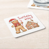 Kerstman Gingerbread Man Kartonnen Onderzetters (Schuin)