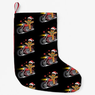 Kerstman Gingerbread Man Motorfiets Biker Kerstman Kleine Kerstsok