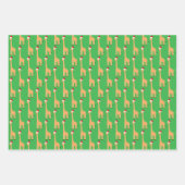 Kerstman Giraffe Inpakpapier Vel (Voorkant)