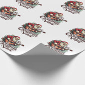 Kerstman Gitaar Speler - Rocken rond de wereld Cadeaupapier (Hoek)