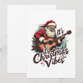 Kerstman Gitaar Speler - Rocken rond de wereld Kaart (Voorkant / Achterkant)