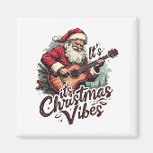 Kerstman Gitaar Speler - Rocken rond de wereld Magneet (Voorkant)