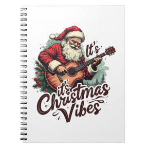 Kerstman Gitaar Speler - Rocken rond de wereld Notitieboek