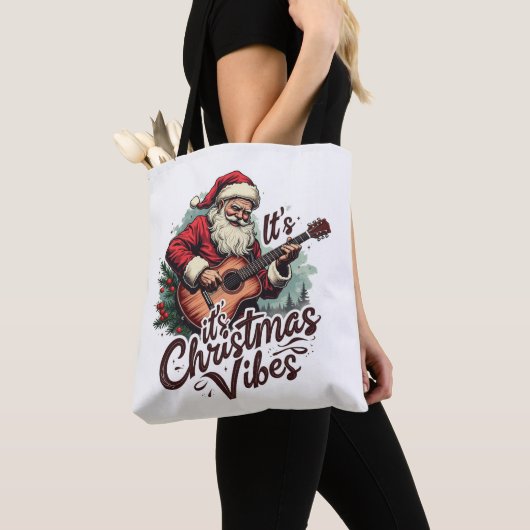 Kerstman Gitaar Speler - Rocken rond de wereld Tote Bag (Dichtbij)