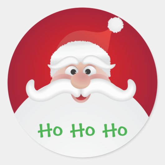 Kerstman Glanzend, Groot, 7,62 cm (vel van 6) Ronde Sticker (Voorkant)