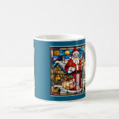 Kerstman Glas-in-Lood Koffiemok (Voorkant rechts)