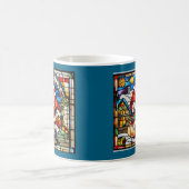 Kerstman Glas-in-Lood Koffiemok (Center)