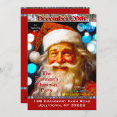 Kerstman glimlachend gelukkig feestelijk kerstfees kaart (Voorkant / Achterkant)