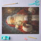  Kerstman glimlachend gloeiend wereldbol Tissuepapier (Craft)