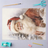  kerstman glimlacht in het bos tissuepapier (Craft)