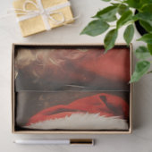 Kerstman glimlacht met rood pet tissuepapier (Geschenk)