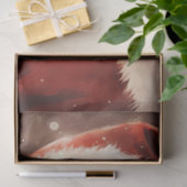 Kerstman glimlacht met rood pet tissuepapier (Geschenk)