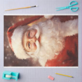 Kerstman glimlacht met rood pet tissuepapier (Craft)