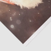 Kerstman glimlacht met rood pet tissuepapier (Detail)