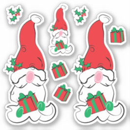 Kerstman Gnome Kerstvakantie Sticker