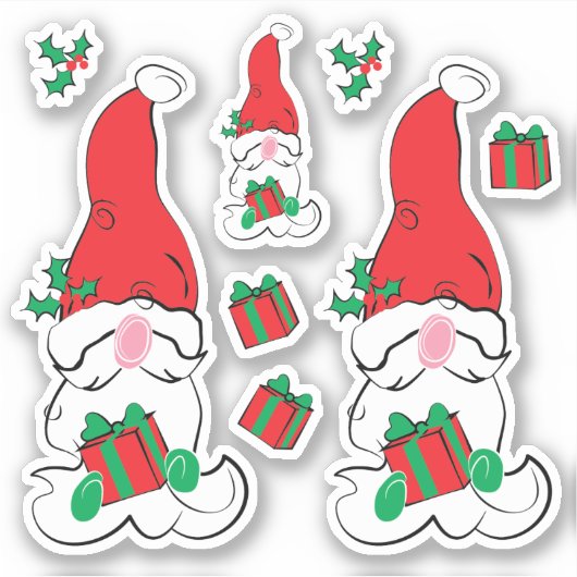 Kerstman Gnome Kerstvakantie  Sticker (Voorkant)