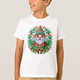 Kerstman Gnome met decoratieve krans T-shirt