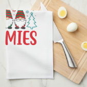 Kerstman Gnome met mijn Gnomies Theedoek (Quarter Fold)