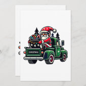 Kerstman Gnome op pick-up truck Kaart (Voorkant / Achterkant)