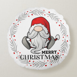 Kerstman Gnome Rond Kussen