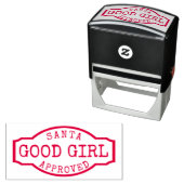 Kerstman goedgekeurde cadeaustempel | Goed meisje Zelfinktende Stempel (In situ)