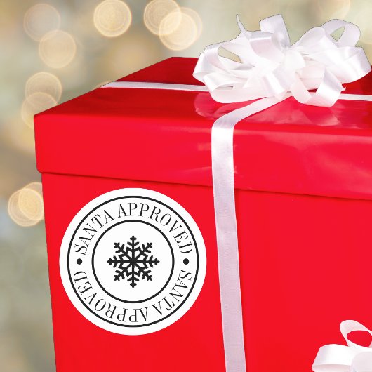 Kerstman Goedgekeurde Gift Levering Ronde Sticker