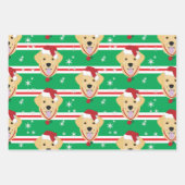 Kerstman Golden Retriever Dog Snowflake Inpakpapier Vel (Voorkant 3)