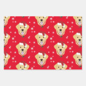 Kerstman Golden Retriever Dog Snowflake Inpakpapier Vel (Voorkant 2)
