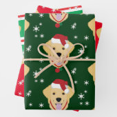 Kerstman Golden Retriever Dog Snowflake Inpakpapier Vel (In situ)