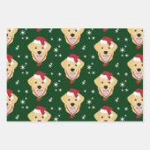 Kerstman Golden Retriever Dog Snowflake Inpakpapier Vel (Voorkant)