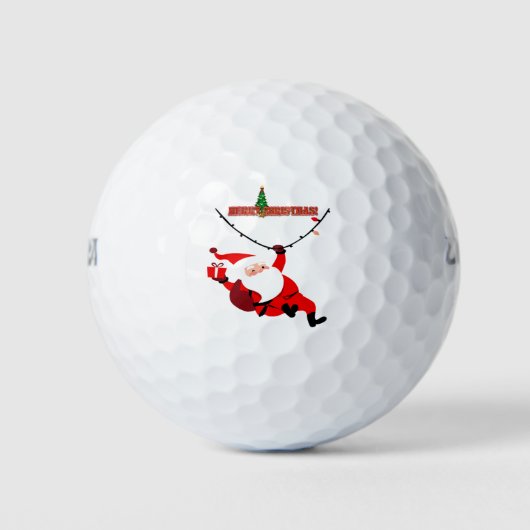 Kerstman Golf Cadeau voor Vader & Opa Golfballen (Voorkant)