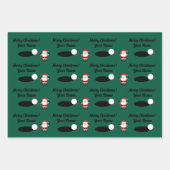 Kerstman Golf Cartoon Kerstmis Inpakpapier Vel (Voorkant 3)