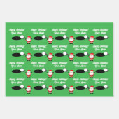 Kerstman Golf Cartoon Kerstmis Inpakpapier Vel (Voorkant)