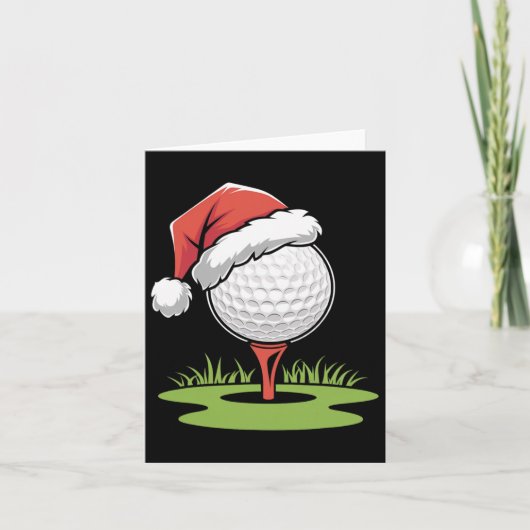 Kerstman Golfbal Voor Kerst Golfbal Kerstmis Kaart (Voorkant)