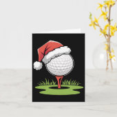 Kerstman Golfbal Voor Kerst Golfbal Kerstmis Kaart (Gele Bloem)