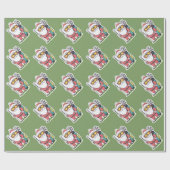 Kerstman Golfen Kerst Fun Cadeaupapier (Vlak)