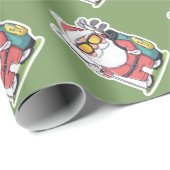 Kerstman Golfen Kerst Fun Cadeaupapier (Rol Hoek)