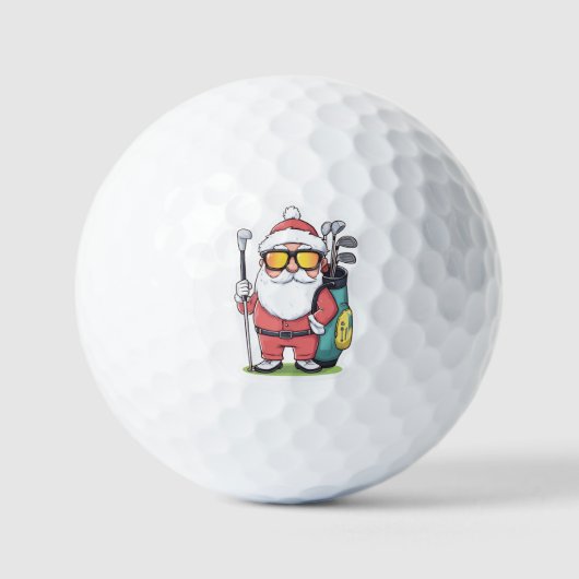 Kerstman Golfen Kerst Fun Golfballen (Voorkant)