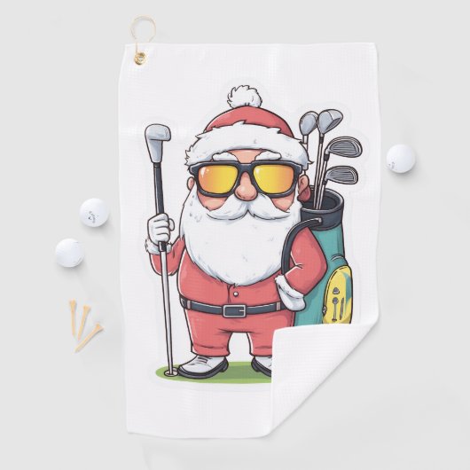 Kerstman Golfen Kerst Fun Golfhanddoek (Insitu)