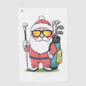 Kerstman Golfen Kerst Fun Golfhanddoek (Voorkant)