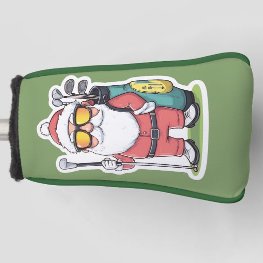 Kerstman Golfen Kerst Fun Golfheadcover (Voorkant)