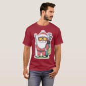 Kerstman Golfen Kerst Fun T-shirt (Voorkant volledig)