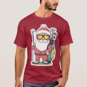 Kerstman Golfen Kerst Fun T-shirt (Voorkant)
