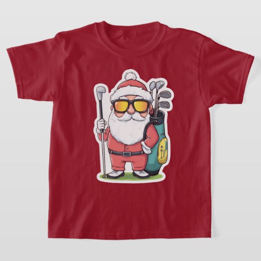 Kerstman Golfen Kerst Fun T-shirt (Laagn)