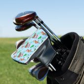 Kerstman Golfen Met Rendier Patroon Golfheadcover (Insitu)