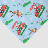 Kerstman Golfen Met Rendier Patroon Tissuepapier (Detail)