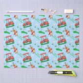 Kerstman Golfen Met Rendier Patroon Tissuepapier (Craft)