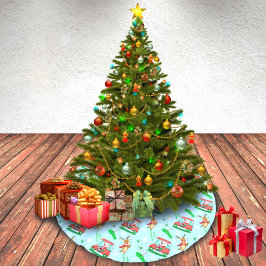 Kerstman Golfen Met Rendieren Patroon  Kerstboom Rok