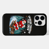 Kerstman golfen vrolijk kerstfeest golfer iPhone hoesje (Achterkant horizontaal)